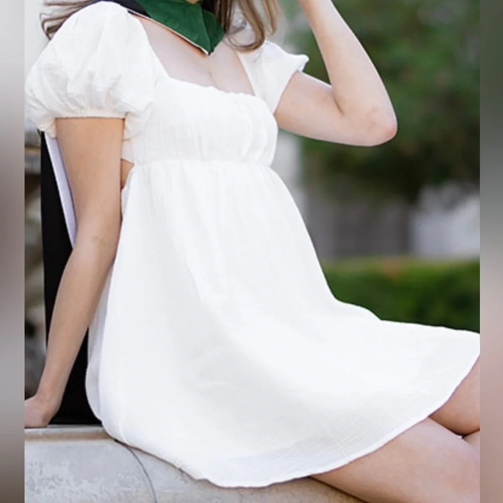 Princess Polly White Babydoll Dress | Graduation Dress - Picture 2 of 3